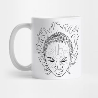 Scary Shaman Monster Horror Black Lineart Mug